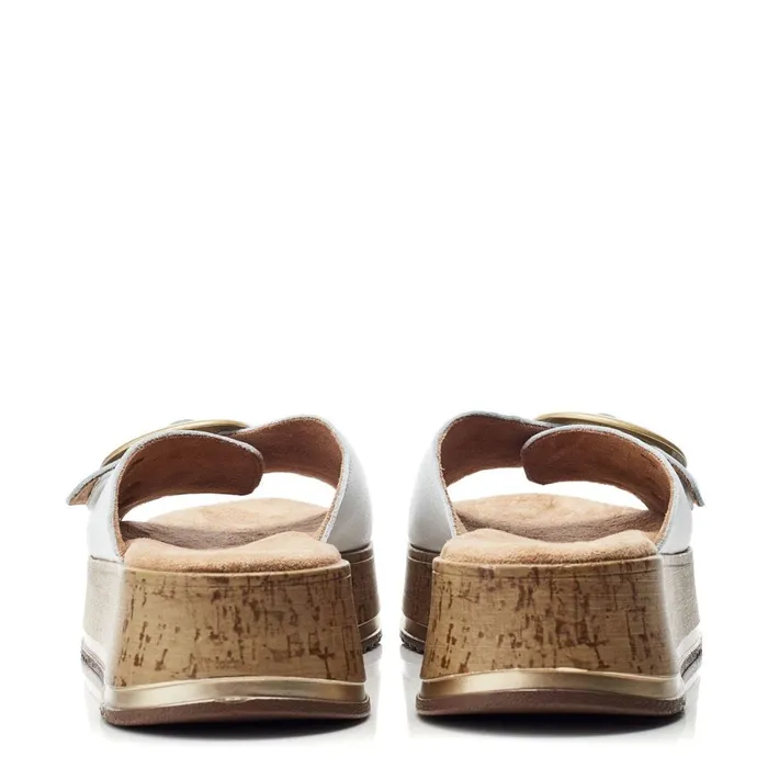 Flatform Sandals Women Moda In Pelle Niina White Leather