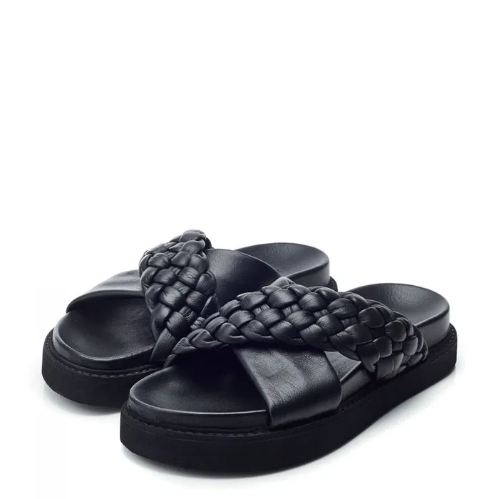 Flatform Sandals Women Moda In Pelle Shoon Sh Aimee Black Leather Flatform Sandals Women Moda In Pelle Shoon Sh Aimee Black Leather