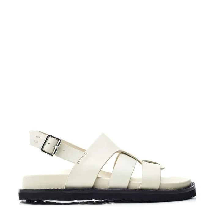 Flatform Sandals Women Moda In Pelle Shoon Sh Lonnie Off White Leather