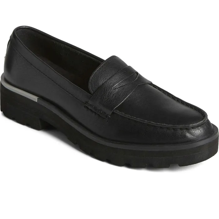 Flats and Loafers Women Sperry Lug Penny Loafer Black Flats and Loafers Women Sperry Lug Penny Loafer Black