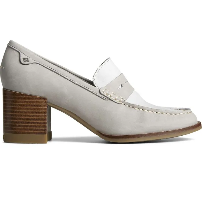 Flats and Loafers Women Sperry Seaport Penny Heel Loafer Grey