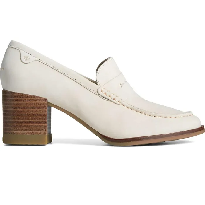 Flats and Loafers Women Sperry Seaport Penny Heel Loafer Ivory