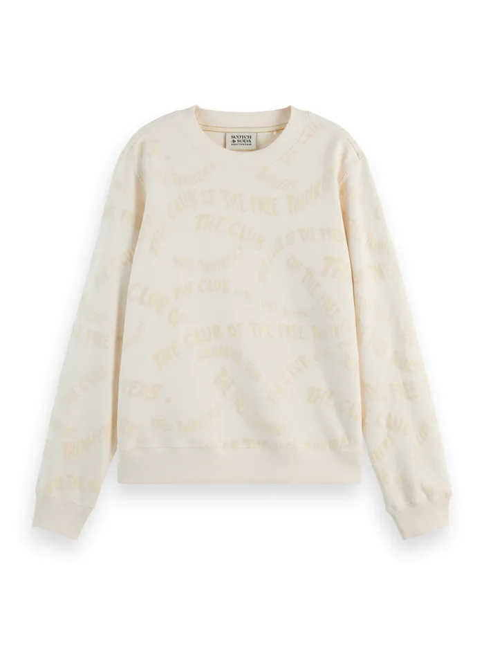 FLOCK AOP REGULAR FIT SWEATSHIRT Soft Ice Women Scotch and Soda Sweatshirts and Hoodies FLOCK AOP REGULAR FIT SWEATSHIRT Soft Ice Women Scotch and Soda Sweatshirts and Hoodies