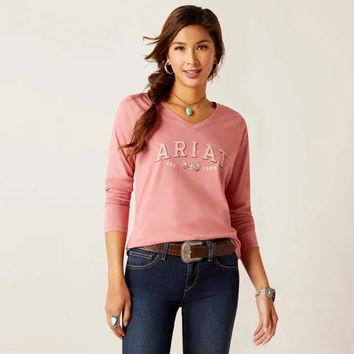 Flora Tee Dusty Rose Women Ariat TShirts and Tops