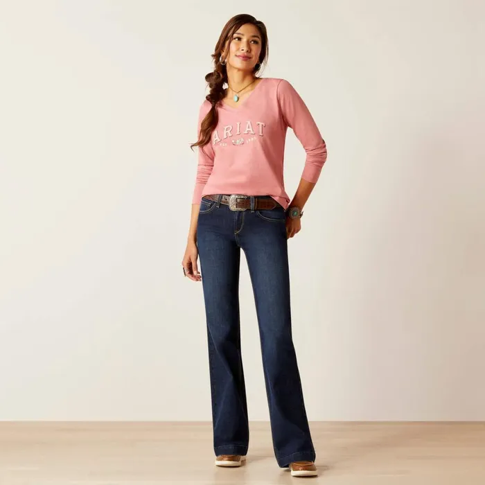 Flora Tee Dusty Rose Women Ariat TShirts and Tops Flora Tee Dusty Rose Women Ariat TShirts and Tops