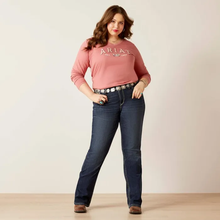 Flora Tee Dusty Rose Women Ariat TShirts and Tops Flora Tee Dusty Rose Women Ariat TShirts and Tops