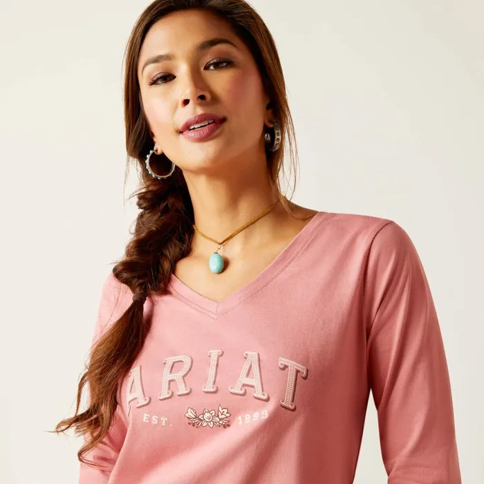 Flora Tee Dusty Rose Women Ariat TShirts and Tops Flora Tee Dusty Rose Women Ariat TShirts and Tops