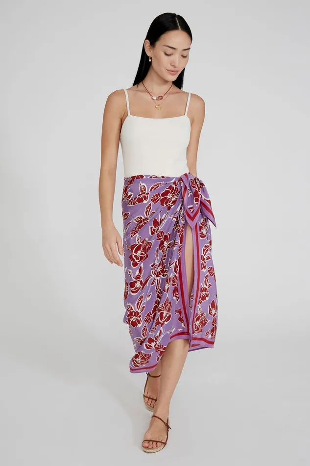 Floral Sarong Violet Women Chan Luu Bottoms