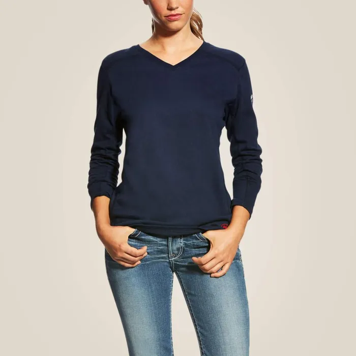 FR AC Crew Top Navy Women Ariat Workwear