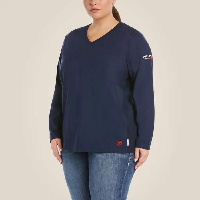 FR AC Crew Top Navy Women Ariat Workwear FR AC Crew Top Navy Women Ariat Workwear