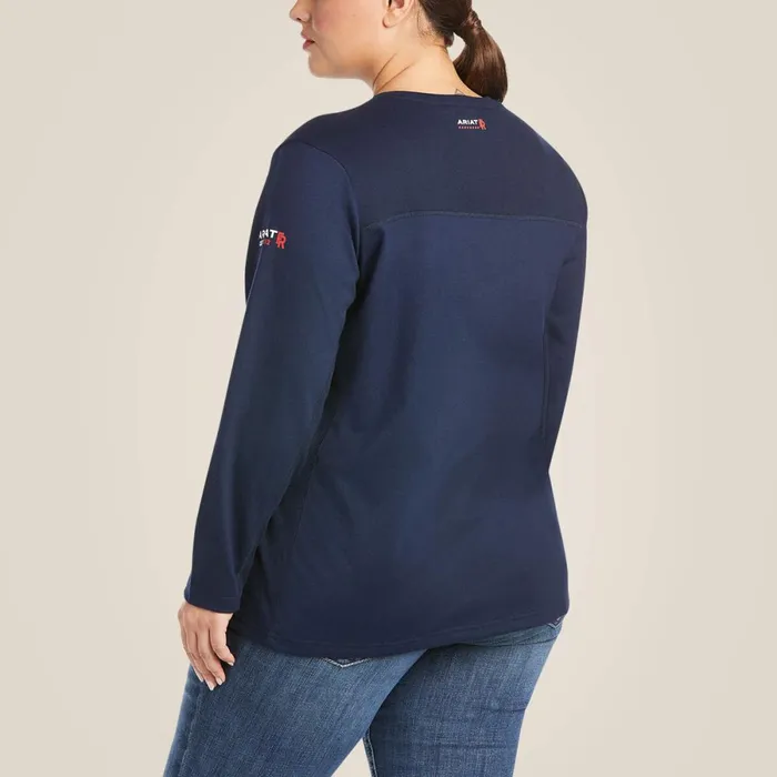 FR AC Crew Top Navy Women Ariat Workwear FR AC Crew Top Navy Women Ariat Workwear