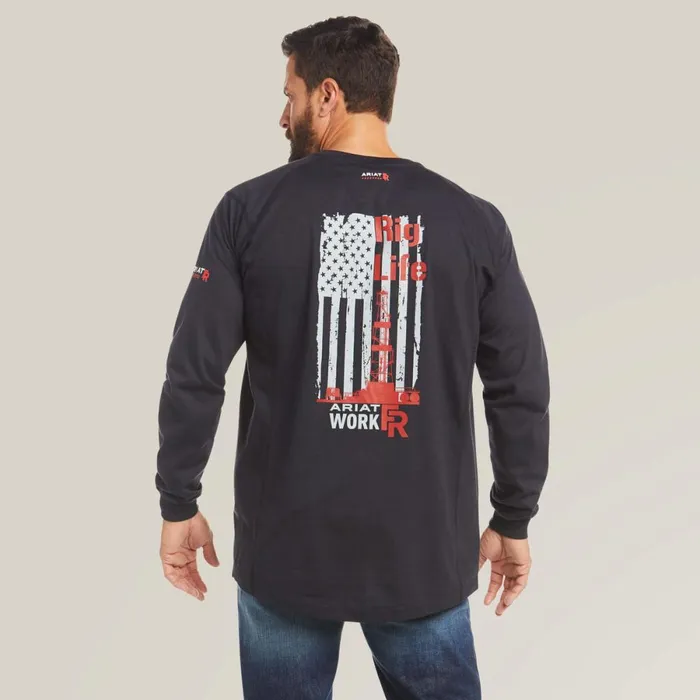 FR Air Rig Life Graphic TShirt Black Men Ariat TShirts and Polos