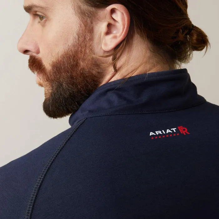 FR Combat Stretch Patriot 14 Zip Work Shirt Navy Men Ariat Workwear FR Combat Stretch Patriot 14 Zip Work Shirt Navy Men Ariat Workwear
