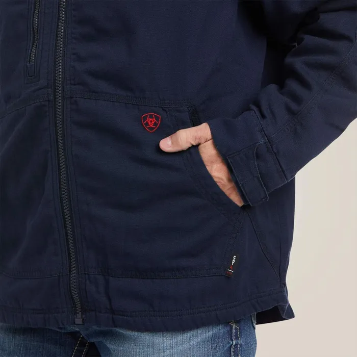 FR DuraLight Stretch Canvas Jacket Navy Men Ariat Workwear FR DuraLight Stretch Canvas Jacket Navy Men Ariat Workwear