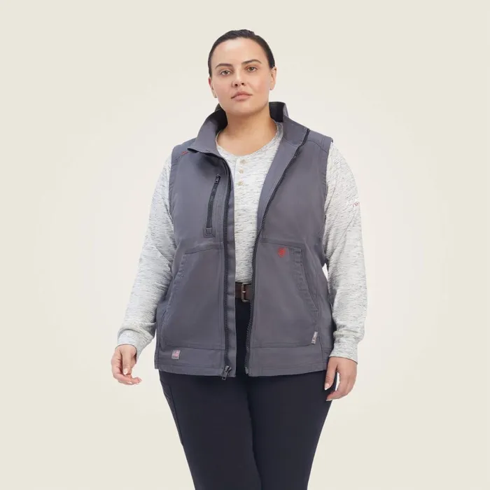 FR DuraLight Stretch Canvas Vest Iron Grey Women Ariat Workwear FR DuraLight Stretch Canvas Vest Iron Grey Women Ariat Workwear