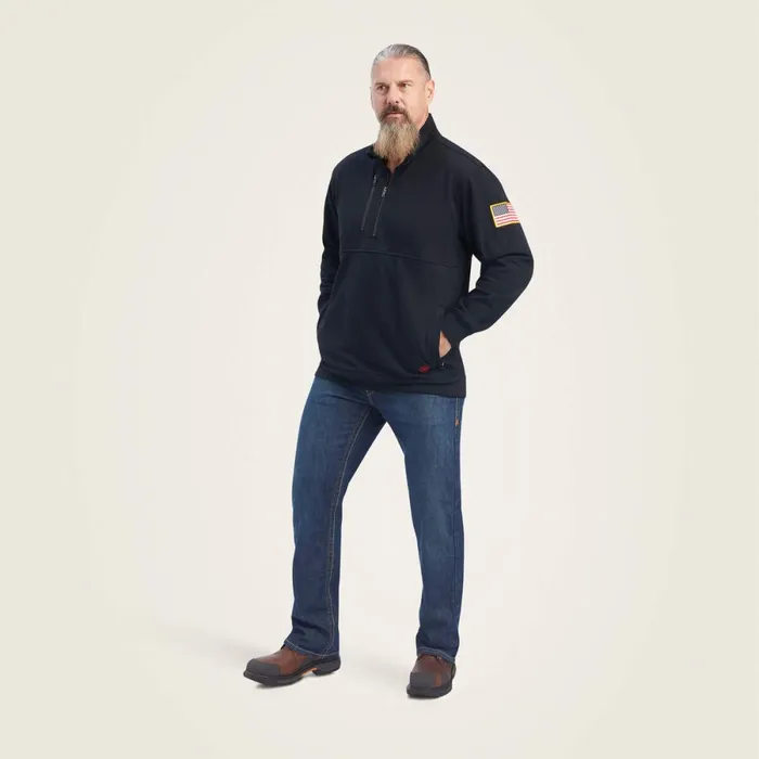 FR Durastrech Fleece 12 Zip Job Shirt Black Men Ariat Sweatshirts and Hoodies FR Durastrech Fleece 12 Zip Job Shirt Black Men Ariat Sweatshirts and Hoodies