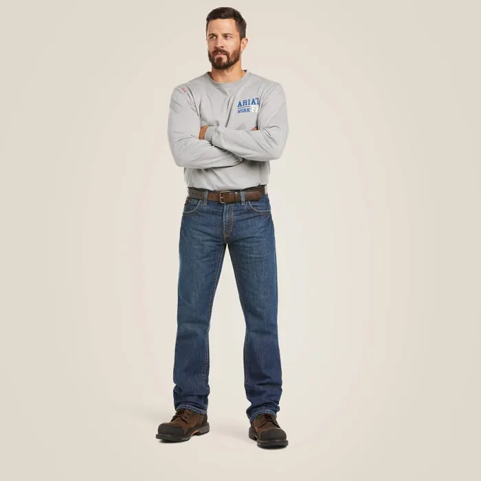 FR M5 Straight Basic Stackable Straight Leg Jean Clay Men Ariat Workwear FR M5 Straight Basic Stackable Straight Leg Jean Clay Men Ariat Workwear