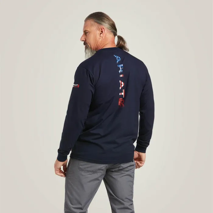 FR Stretch Logo TShirt Navyusa Men Ariat TShirts and Polos