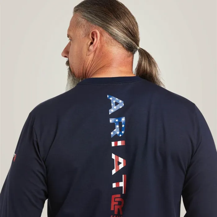 FR Stretch Logo TShirt Navyusa Men Ariat TShirts and Polos FR Stretch Logo TShirt Navyusa Men Ariat TShirts and Polos