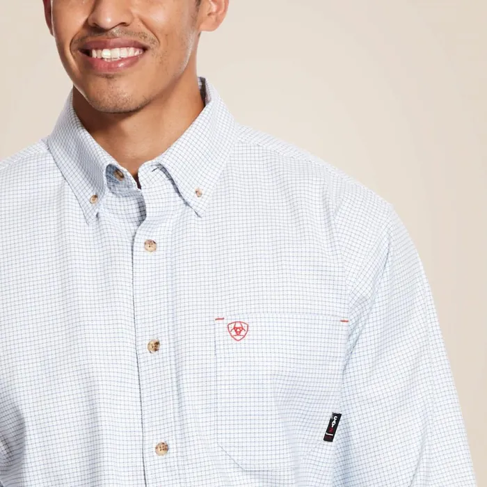 FR Twill DuraStretch Work Shirt White Multi Men Ariat Workwear FR Twill DuraStretch Work Shirt White Multi Men Ariat Workwear