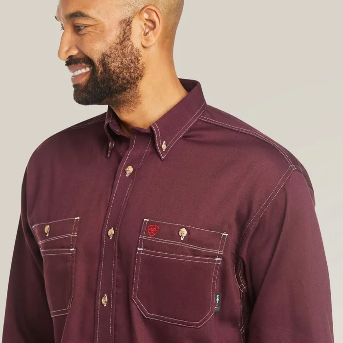 FR Vented Work Shirt Malbec Men Ariat Workwear FR Vented Work Shirt Malbec Men Ariat Workwear