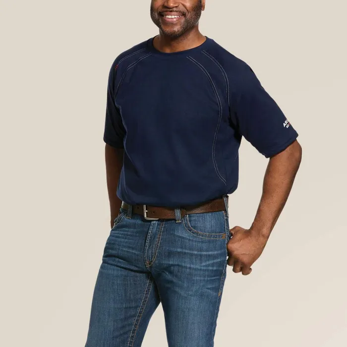 FR Work Crew TShirt Navy Men Ariat Workwear