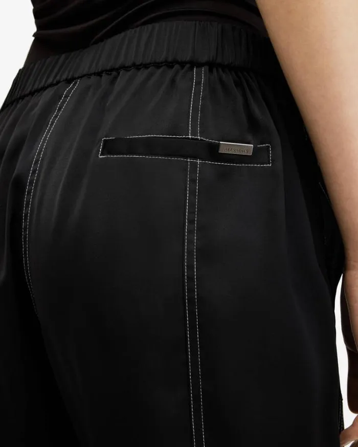 Fran High Rise Tapered Cargo Pants Black Women AllSaints Pants and Leggings