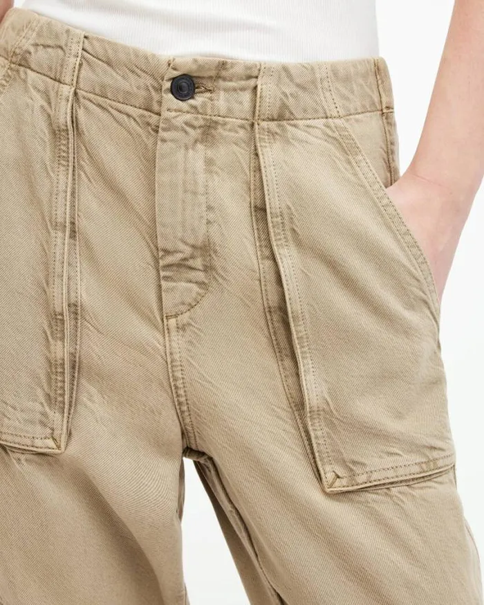 Frieda Tencel Tapered Cargo Pants Washed Olive Green Women AllSaints Pants and Leggings Frieda Tencel Tapered Cargo Pants Washed Olive Green Women AllSaints Pants and Leggings