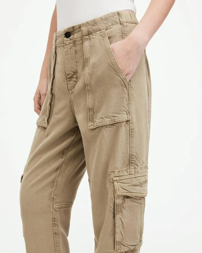 Frieda Tencel Tapered Cargo Pants Washed Olive Green Women AllSaints Pants and Leggings Frieda Tencel Tapered Cargo Pants Washed Olive Green Women AllSaints Pants and Leggings