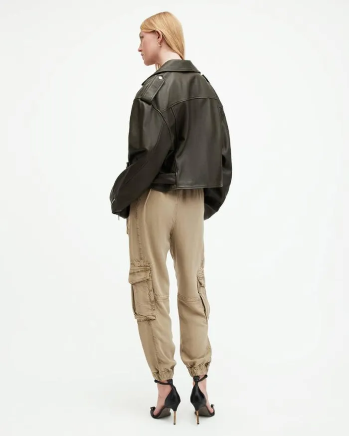 Frieda Tencel Tapered Cargo Pants Washed Olive Green Women AllSaints Pants and Leggings Frieda Tencel Tapered Cargo Pants Washed Olive Green Women AllSaints Pants and Leggings