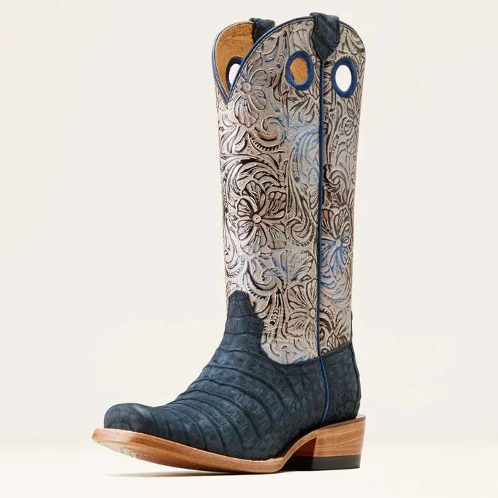 Futurity Boon Western Boot Navy Sueded Caiman Bellytooled Night Fa Women Ariat Western Boots