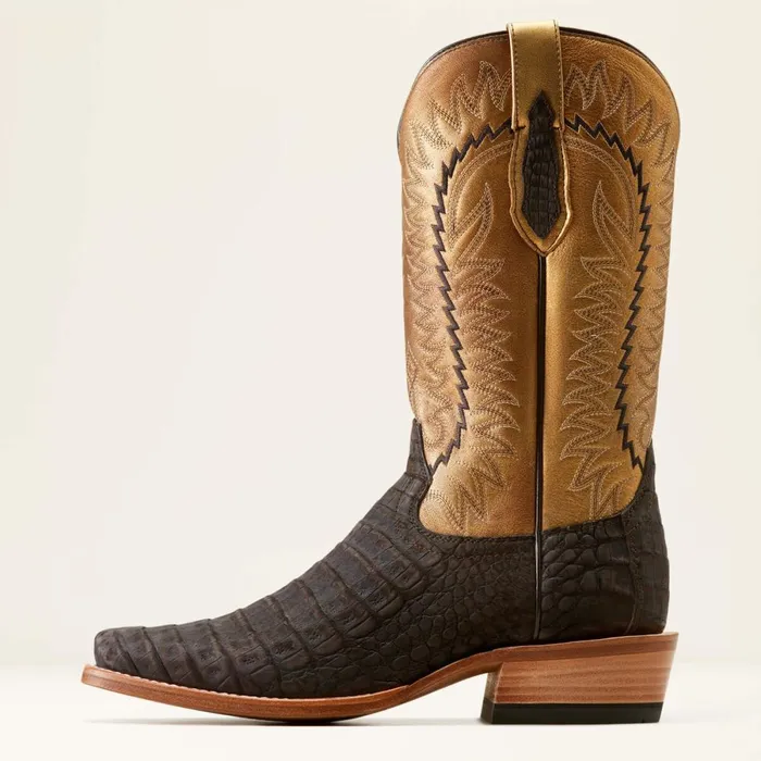 Futurity Finalist Cowboy Boot Brushed Chocolate Caiman Belly Washed Gold Men Ariat Western Boots Futurity Finalist Cowboy Boot Brushed Chocolate Caiman Belly Washed Gold Men Ariat Western Boots