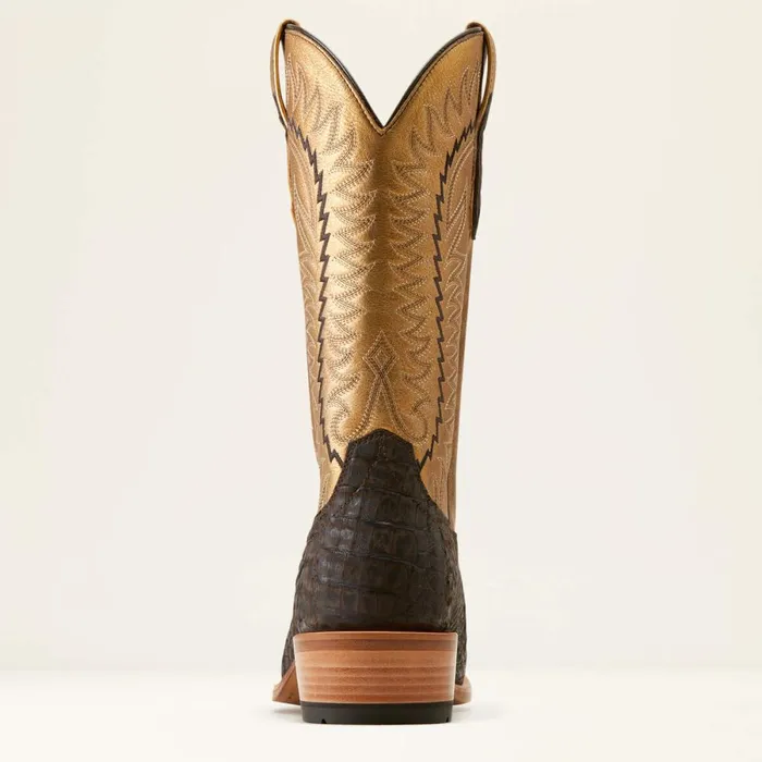 Futurity Finalist Cowboy Boot Brushed Chocolate Caiman Belly Washed Gold Men Ariat Western Boots Futurity Finalist Cowboy Boot Brushed Chocolate Caiman Belly Washed Gold Men Ariat Western Boots