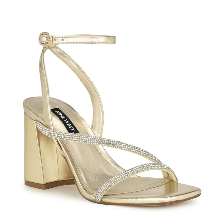 Gaden Ankle Strap Sandals Platino Women Nine West Dress Gaden Ankle Strap Sandals Platino Women Nine West Dress