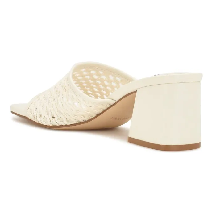 Galant Block Heel Sandals White Women Nine West Dress
