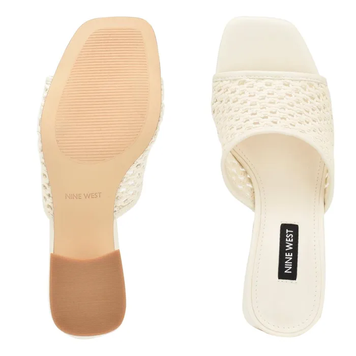 Galant Block Heel Sandals White Women Nine West Dress