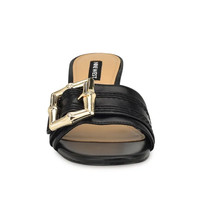 Garta Buckle Slide Sandals Black Women Nine West Dress Garta Buckle Slide Sandals Black Women Nine West Dress