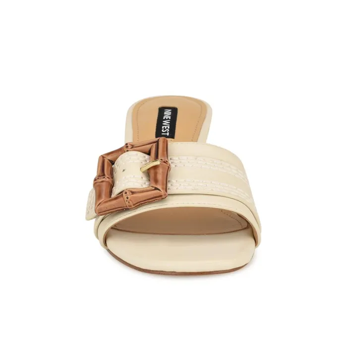 Garta Buckle Slide Sandals Chic Cream Women Nine West Dress Garta Buckle Slide Sandals Chic Cream Women Nine West Dress
