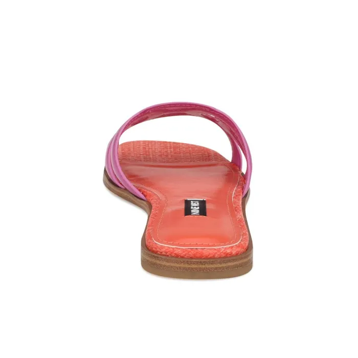 Geena Flat Slide Sandals Pinkorange Women Nine West Flats Geena Flat Slide Sandals Pinkorange Women Nine West Flats