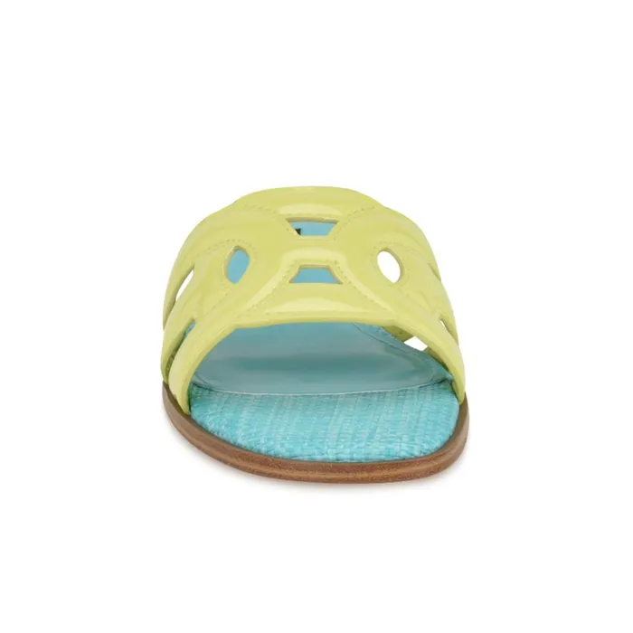Geena Flat Slide Sandals Yellowblue Women Nine West Casual Geena Flat Slide Sandals Yellowblue Women Nine West Casual