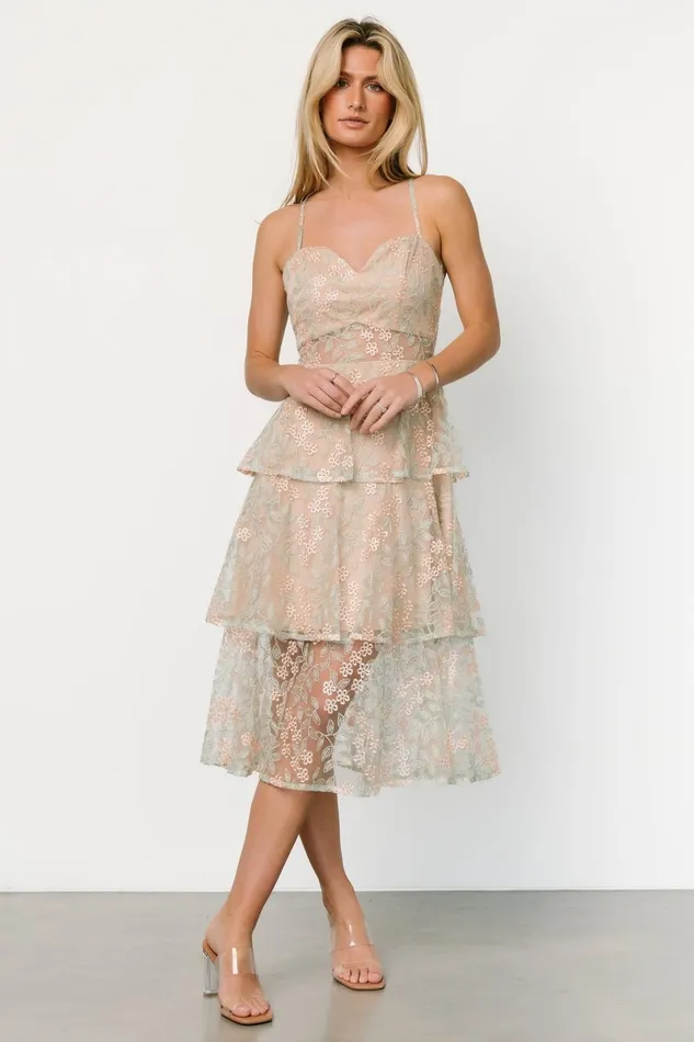 Georgiana Embroidered Midi Dress Sage Women Baltic Born Tulle Styles Georgiana Embroidered Midi Dress Sage Women Baltic Born Tulle Styles