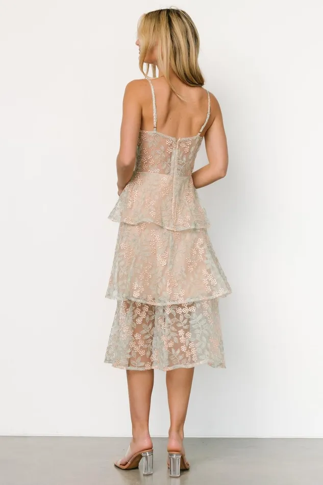 Georgiana Embroidered Midi Dress Sage Women Baltic Born Tulle Styles Georgiana Embroidered Midi Dress Sage Women Baltic Born Tulle Styles