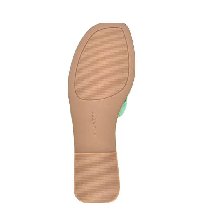 Germani Flat Slide Sandals Green Croco Women Nine West Sandals Germani Flat Slide Sandals Green Croco Women Nine West Sandals