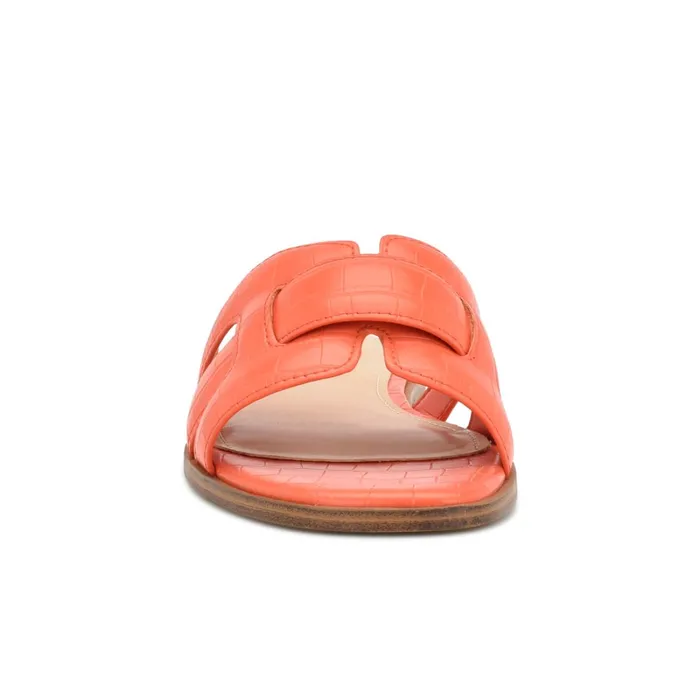Germani Flat Slide Sandals Orange Croco Women Nine West Sandals Germani Flat Slide Sandals Orange Croco Women Nine West Sandals