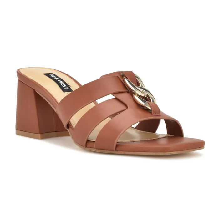 Gipper Heeled Slide Sandals Rich Coffee Women Nine West Heeled Gipper Heeled Slide Sandals Rich Coffee Women Nine West Heeled