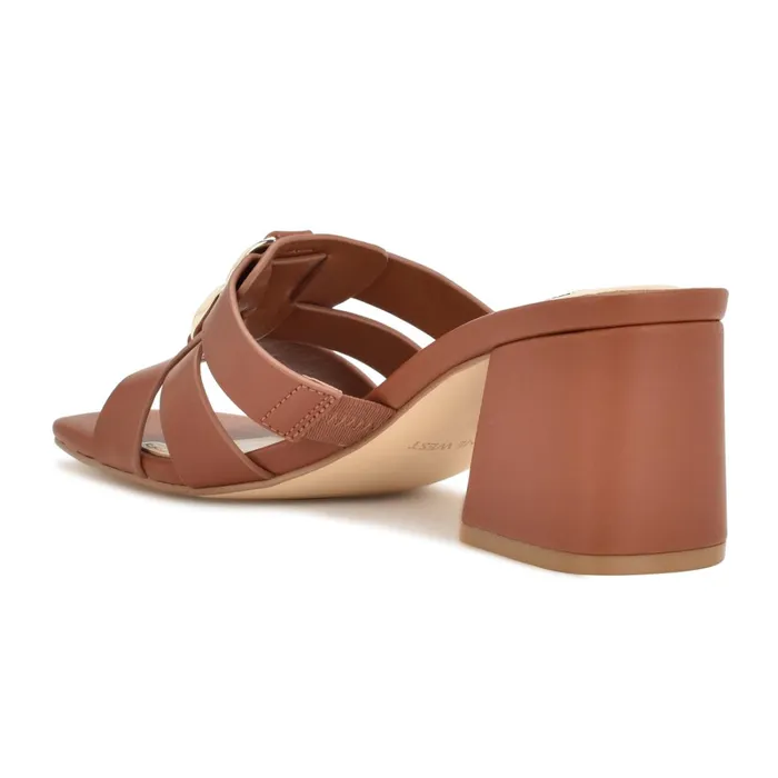Gipper Heeled Slide Sandals Rich Coffee Women Nine West Heeled Gipper Heeled Slide Sandals Rich Coffee Women Nine West Heeled