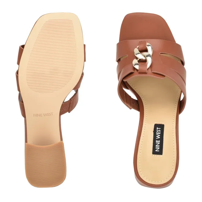 Gipper Heeled Slide Sandals Rich Coffee Women Nine West Heeled Gipper Heeled Slide Sandals Rich Coffee Women Nine West Heeled