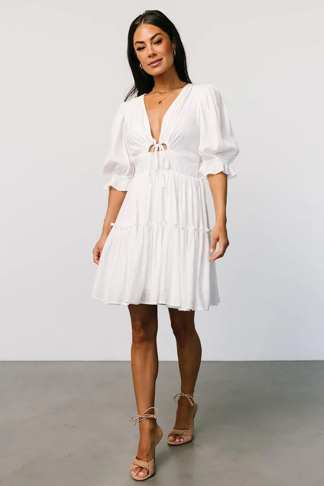 Gisela Short Dress Off White Women Baltic Born Short Dresses