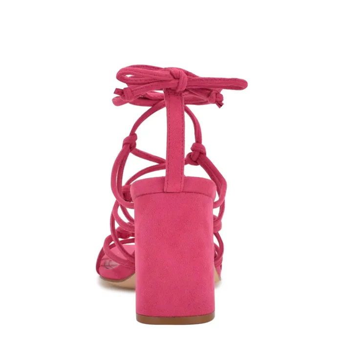 Glaven Ankle Wrap Sandals Pink Suede Women Nine West Dress Glaven Ankle Wrap Sandals Pink Suede Women Nine West Dress