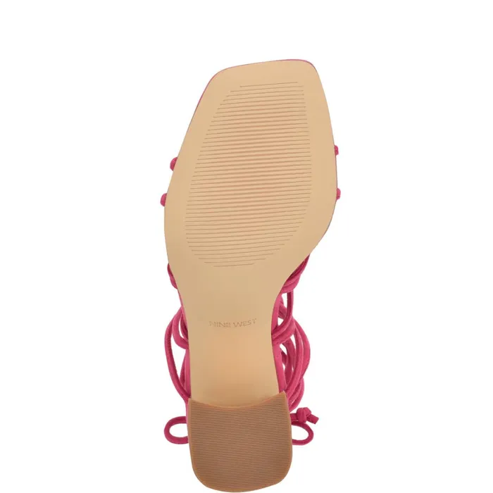Glaven Ankle Wrap Sandals Pink Suede Women Nine West Dress Glaven Ankle Wrap Sandals Pink Suede Women Nine West Dress